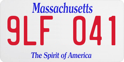 MA license plate 9LF041