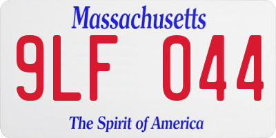 MA license plate 9LF044
