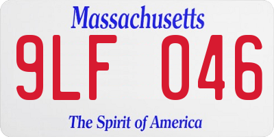 MA license plate 9LF046