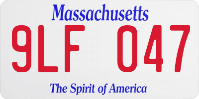 MA license plate 9LF047