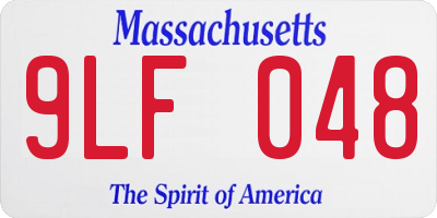 MA license plate 9LF048