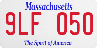 MA license plate 9LF050