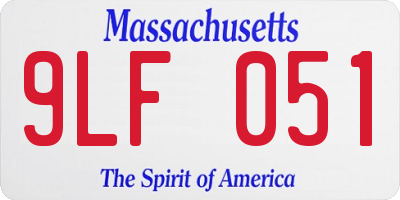 MA license plate 9LF051