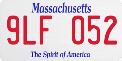 MA license plate 9LF052
