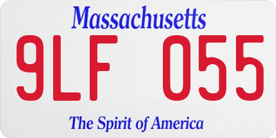 MA license plate 9LF055