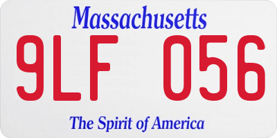 MA license plate 9LF056