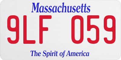 MA license plate 9LF059