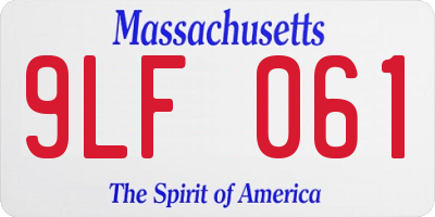 MA license plate 9LF061