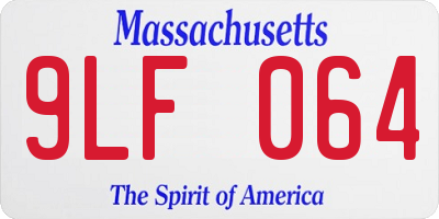 MA license plate 9LF064