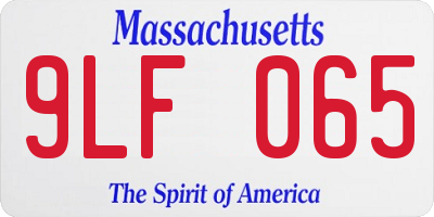 MA license plate 9LF065