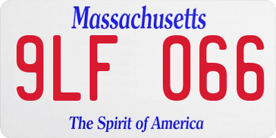MA license plate 9LF066