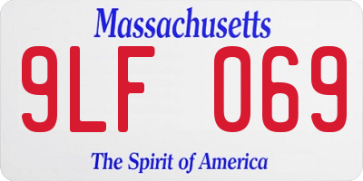 MA license plate 9LF069