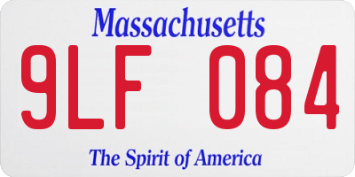 MA license plate 9LF084