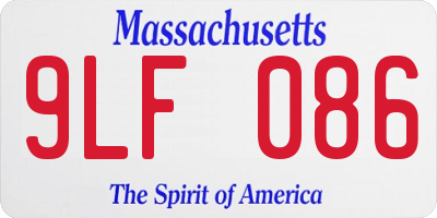 MA license plate 9LF086