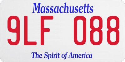 MA license plate 9LF088