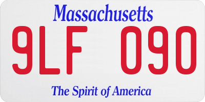 MA license plate 9LF090