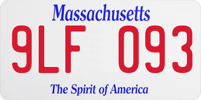 MA license plate 9LF093