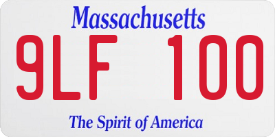 MA license plate 9LF100