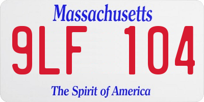 MA license plate 9LF104