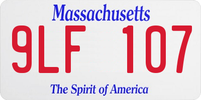 MA license plate 9LF107