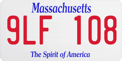 MA license plate 9LF108