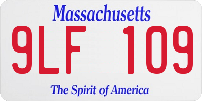 MA license plate 9LF109