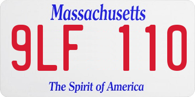MA license plate 9LF110