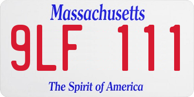 MA license plate 9LF111