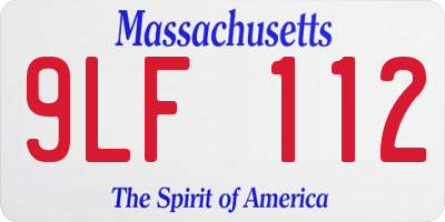 MA license plate 9LF112