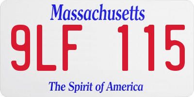 MA license plate 9LF115