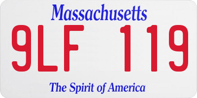 MA license plate 9LF119