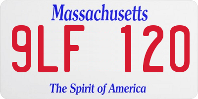 MA license plate 9LF120
