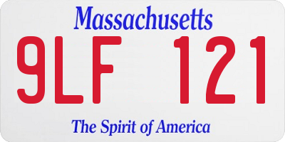 MA license plate 9LF121