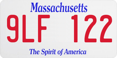 MA license plate 9LF122