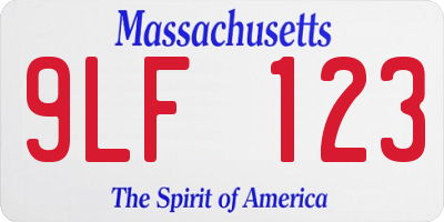 MA license plate 9LF123