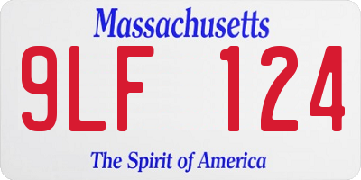 MA license plate 9LF124