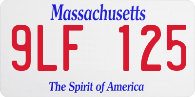 MA license plate 9LF125