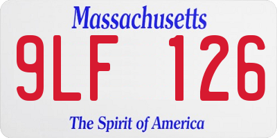 MA license plate 9LF126