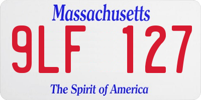 MA license plate 9LF127