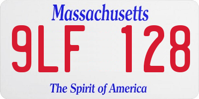 MA license plate 9LF128