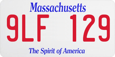 MA license plate 9LF129