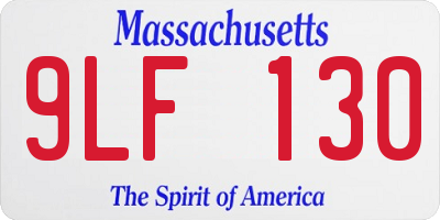 MA license plate 9LF130