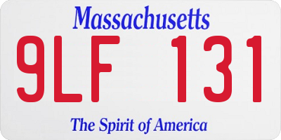 MA license plate 9LF131