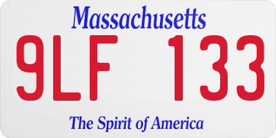 MA license plate 9LF133