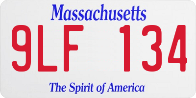 MA license plate 9LF134