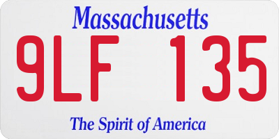 MA license plate 9LF135