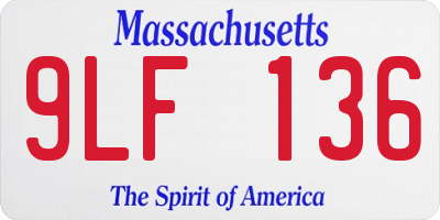 MA license plate 9LF136