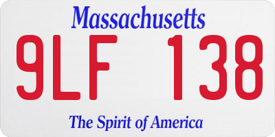MA license plate 9LF138