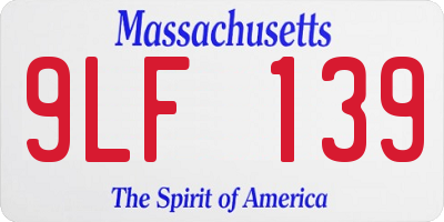 MA license plate 9LF139