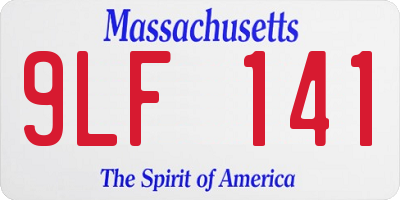 MA license plate 9LF141